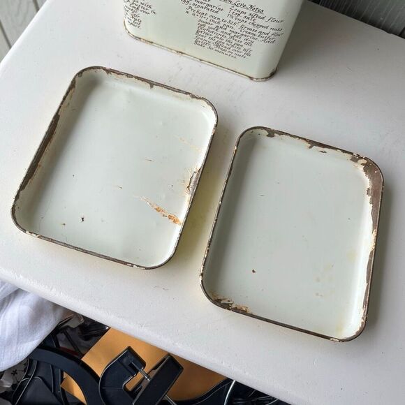 VTG 70s Sugar & Tea Tin Canister Set – Yellow Gingham Lids, Retro Farmhouse Kitc - Picture 7 of 8